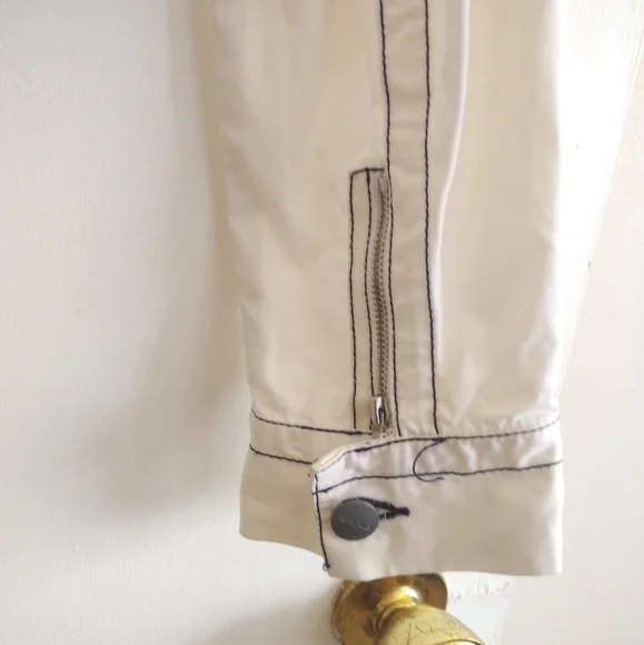 Sand White cotton jacket summer light zipper pockets 4 6 Island Cruise Vacation - Picture 5 of 15